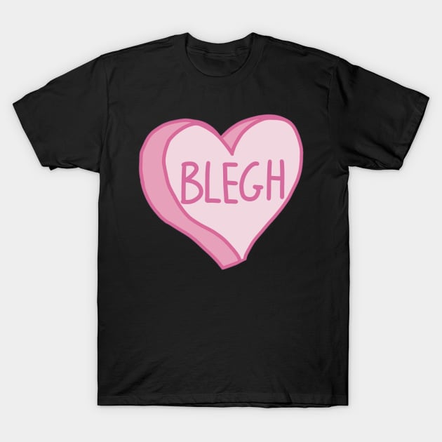 Blegh Pink Love Heart T-Shirt by ROLLIE MC SCROLLIE